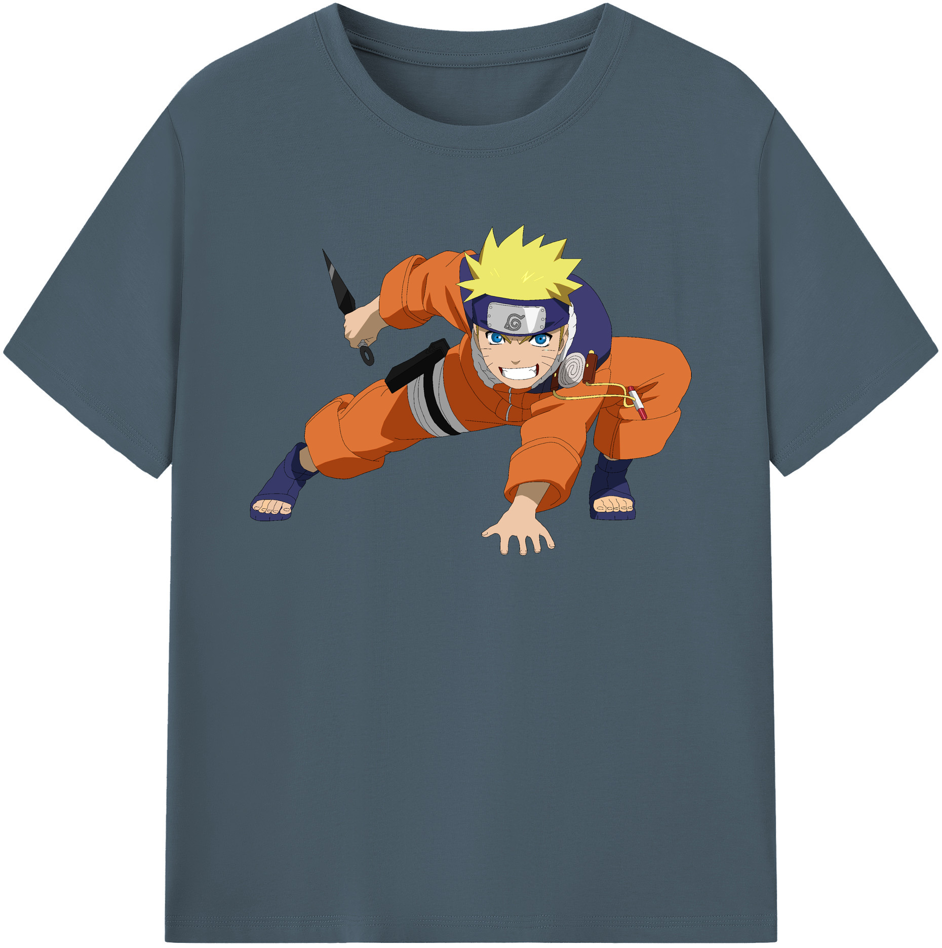 （画像用） NARUTO -ナルト- うずまき ナルト Uzumaki Naruto 綿100％半袖Tシャツ（フロントプリント）